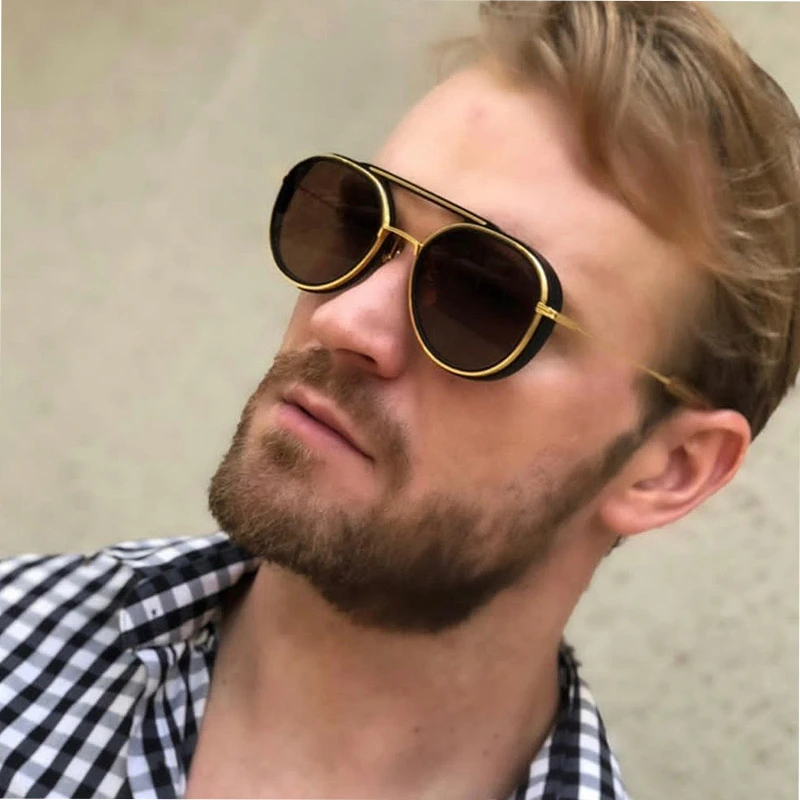 Gafas de sol redondas Retro Para mujer y hombre, lentes de Unisex de doble puente, estilo Punk, UV400, 2019|Gafas de sol mujer| - AliExpress