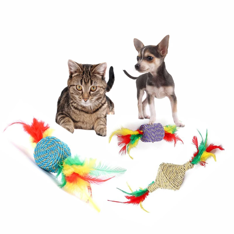 

Cat Supplies Cat Funny Bite Throwing TrainingToy Chicken Feather Badminton Catnip Bell Catcher Cat Interactive Training Toys C09