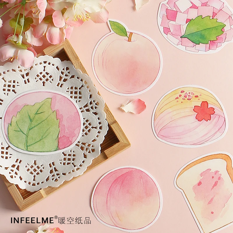 

30pc \ cherry blossom powder DIY cute practical creative fun note bag message portable notes student stationery office supplies