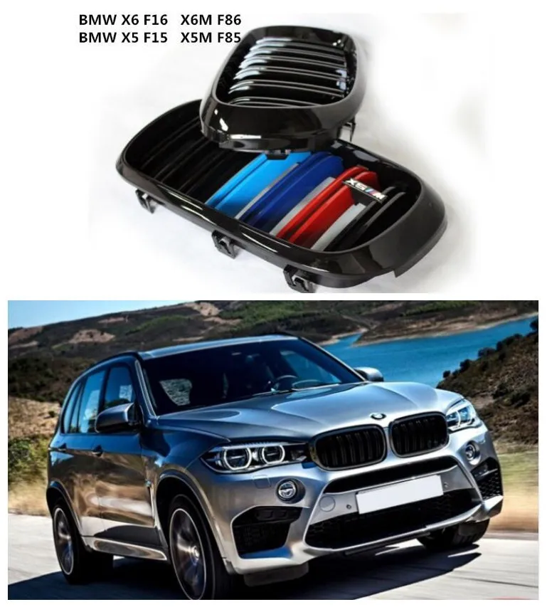 

JINGHANG ABS Chrome Car Front Bumper Mesh Grille Around Trim Racing Grills For BMW X5 F15 X5M F85 X6 F16 X6M F86 2014-2018