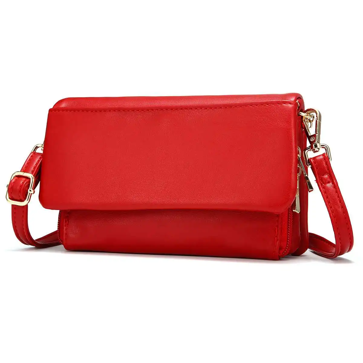 RFID Candy Color Multifunction Shoulder Bag for Women Messenger Bags Ladies PU Leather Handbag Purse Female Crossbody Bag Women