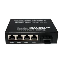 Fiber Optical Media Converter with 4 RJ45 2 SC fiber port for HD Camera