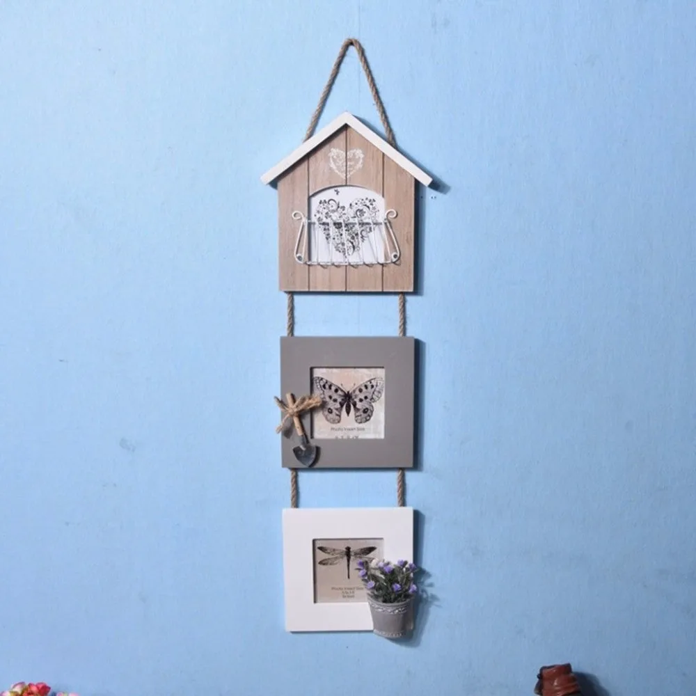 

1 Set DIY Wall Picture Wood Photo Hanging Frame Album Clip Decoration