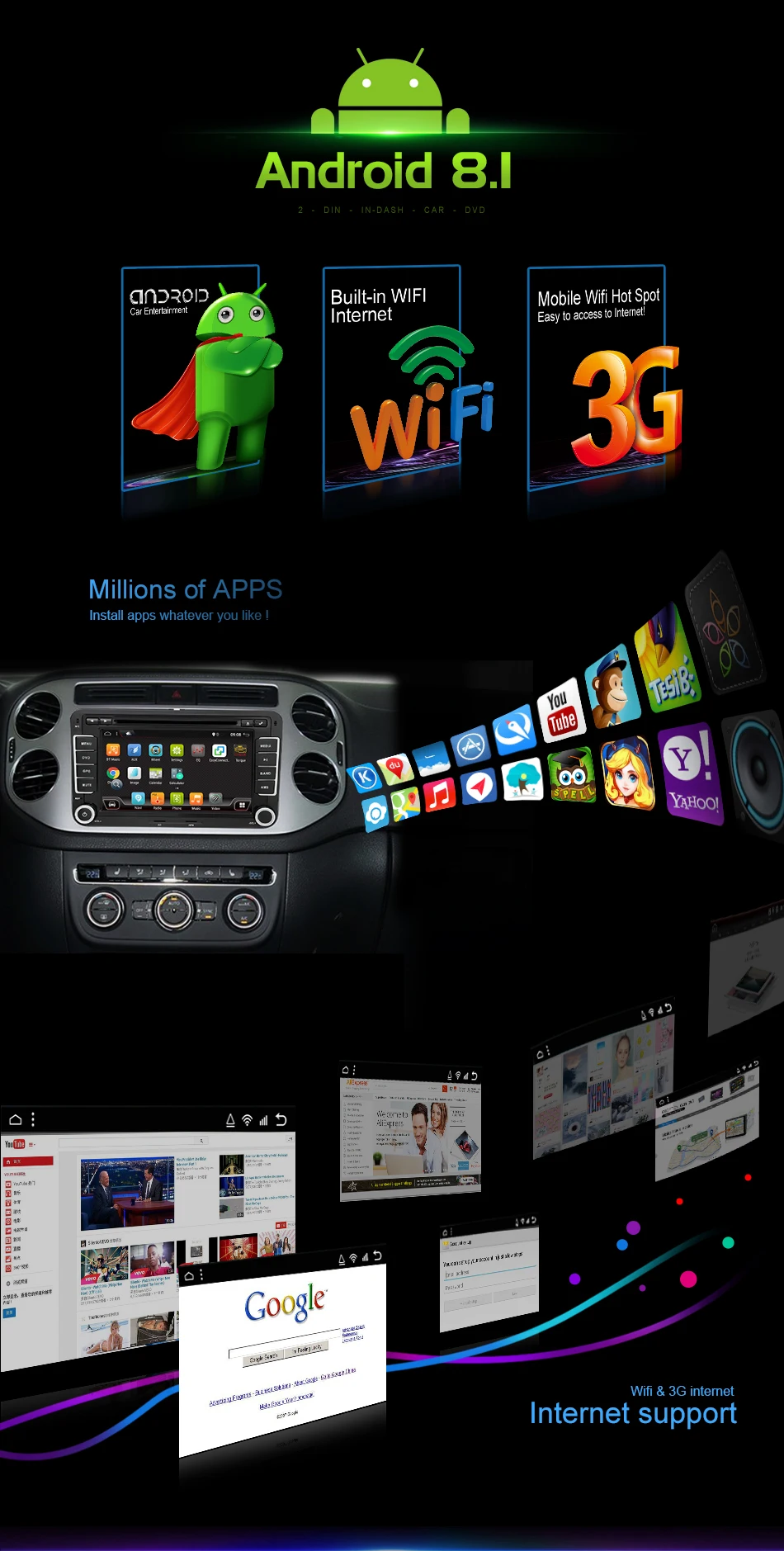 Sale Andriod 9 2 din 7" Car DVD gps Navi for Volkswagen golf 4 golf 5 6 SEAT touran passat B6 caddy transporter t5 polo tiguan Radio 1