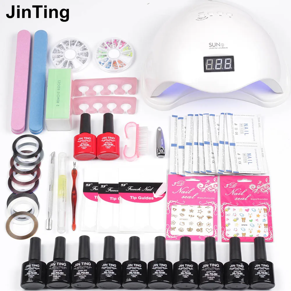 

Nail Kits 48W/36W/6W UV LED lamp Dryer with 10 Color Nail Polish Soak Off UV Sets Remover for nail set Manicure Kit