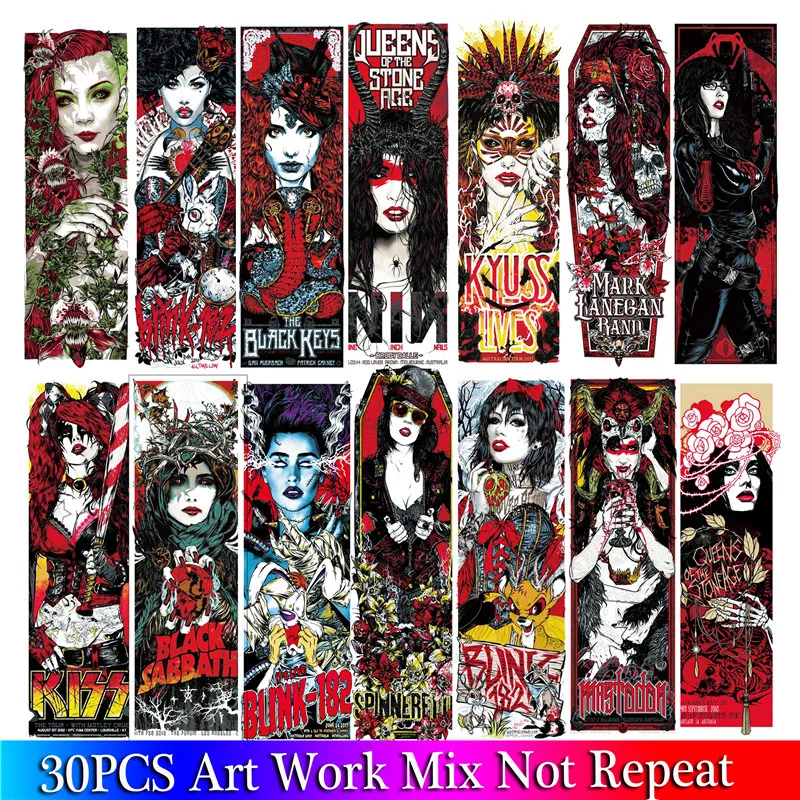 30PCS Pack Horror Skeleton Punk Stickers Set Funny Stickers For Kids Luggage Skateboard Laptop Fashion Stickers For Children (3)