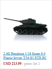 2,4G Henglong 1/16 6,0 советская T34-85 р/у Танк 3909 360 турель металлический трек колеса TH12917