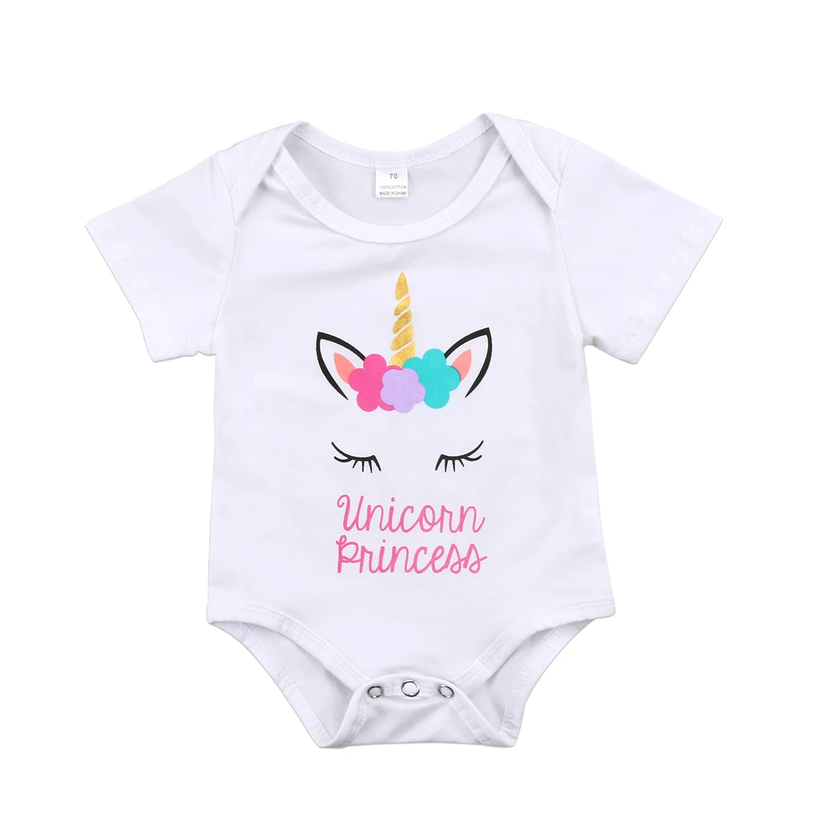 2017 Cotton Newborn Infant Baby Girls Short Sleeve Bodysuit Jumpsuit Clothes Outfit Size 0 24M