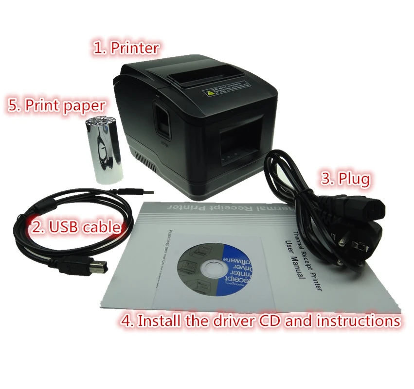 mini colour printer Wholesale Pos Printer 80mm Thermal Receipt Small Ticket Barcode Print Automatic Cutting Machine High Quality mini bluetooth printer