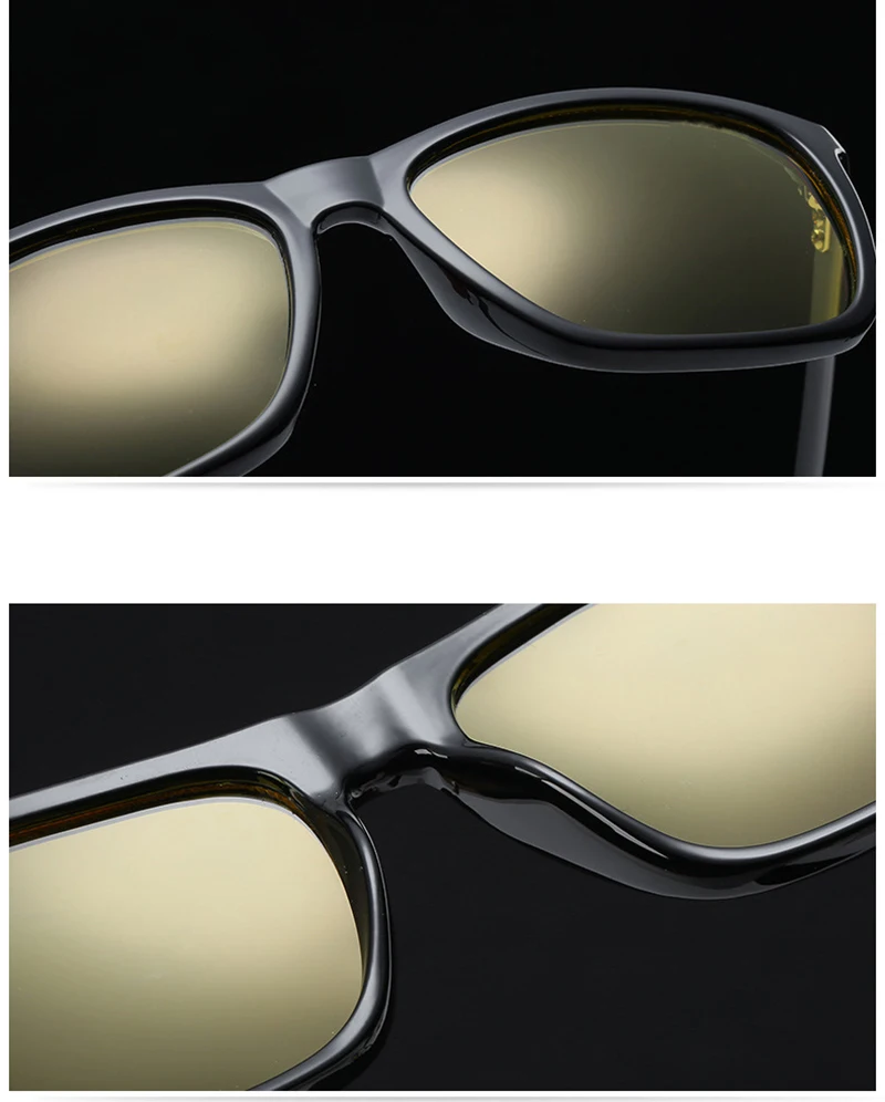 Ретро квадратные поляризованные очки ночного видения, поляризованные солнцезащитные очки для вождения, мужские очки для вождения автомобиля, UV400, антибликовые солнцезащитные очки