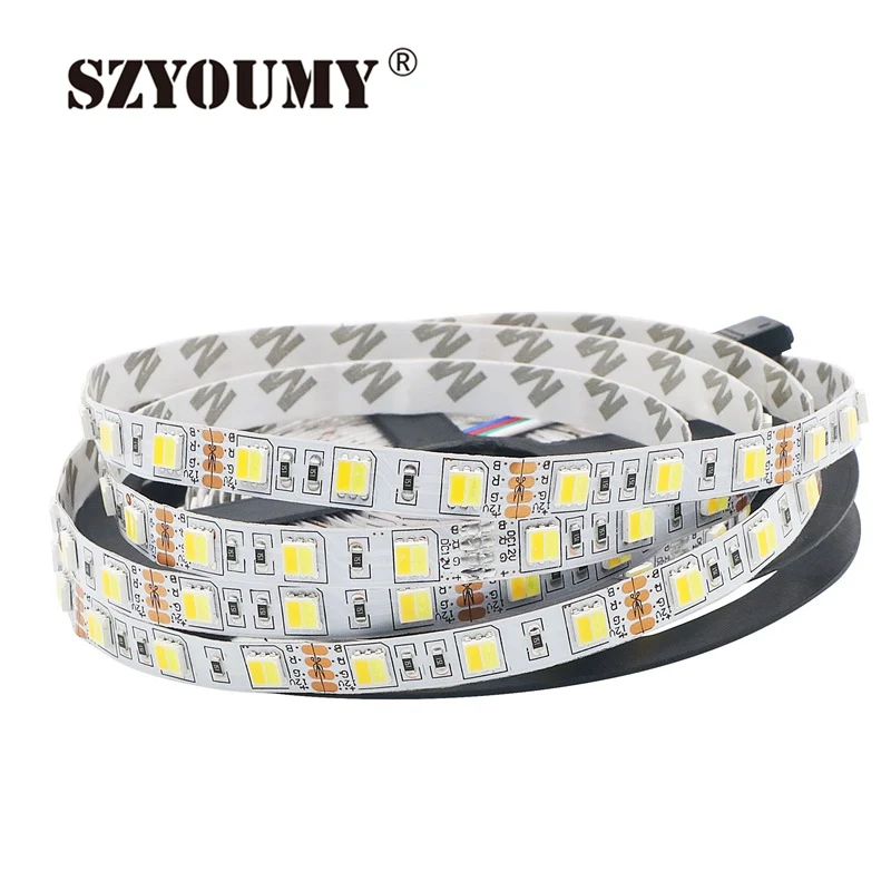 SZYOUMY SMD 5050 12 В двойной белый затемнения гибкий свет 60LED/m IP20 с 200 шт. 24key CCT Цвет температура контроллер