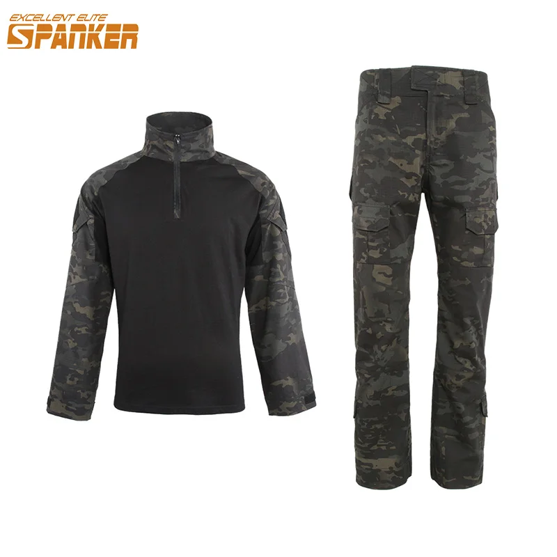 

EXCELLENT ELITE SPANKER Outdoor Army Combat Assault Men Set Camouflage Military Uniform Clothes Suit Tactical Shirt + Cargo Pant