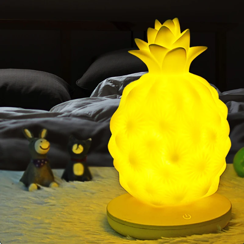 ABLA Настольная лампа с персонажами из мультфильмов светодиодный ночник Забавный дизайн ананаса настольная лампа креативный подарок для