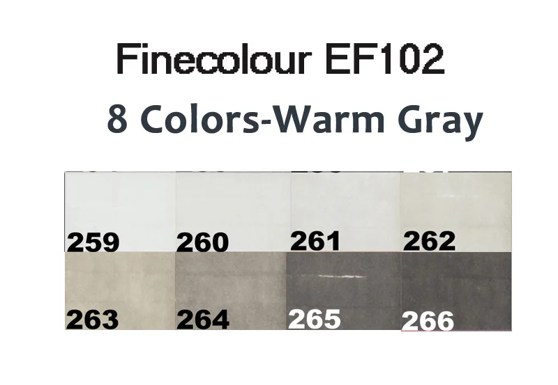 Finecolour EF102 щетка серого художественный маркер гибкий мягкий наконечник ручки 5/8/55 двухслойный чехол для смартфона с принтом Прохладный/теплый белый/натуральный/тон Серый маркеры нарисовать Render - Цвет: 8 colors warm gray