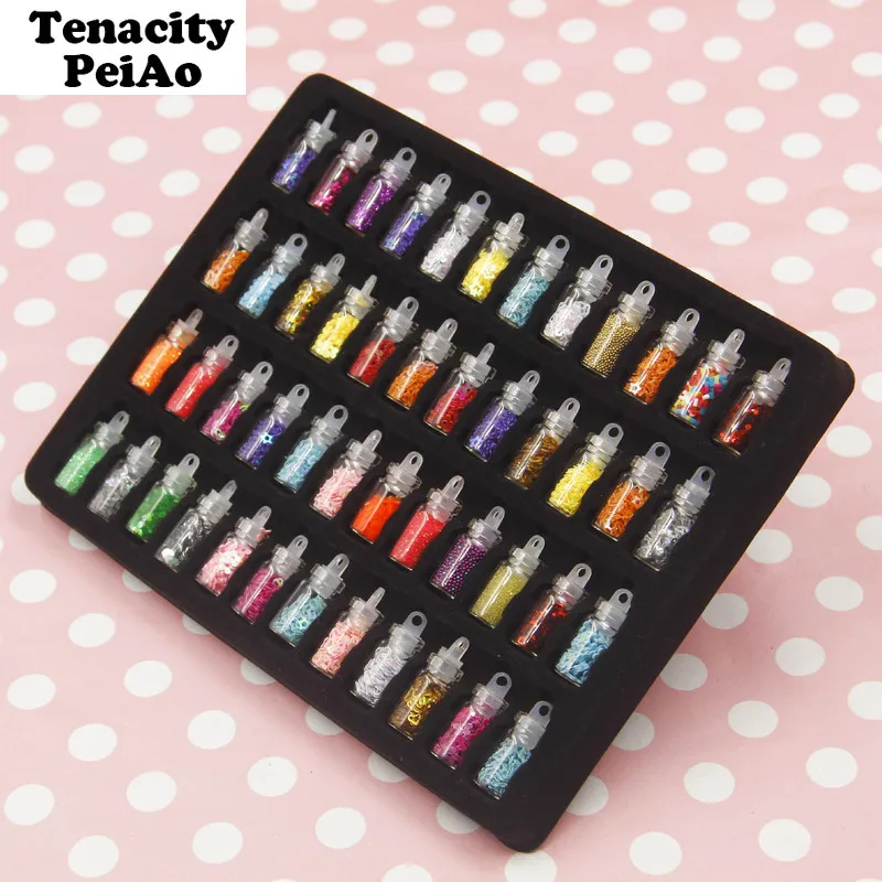 

1Set 48color flash powder flash sequins diamonds sequins material epoxy mold makeing jewelry filling for Mini DIY jewelry