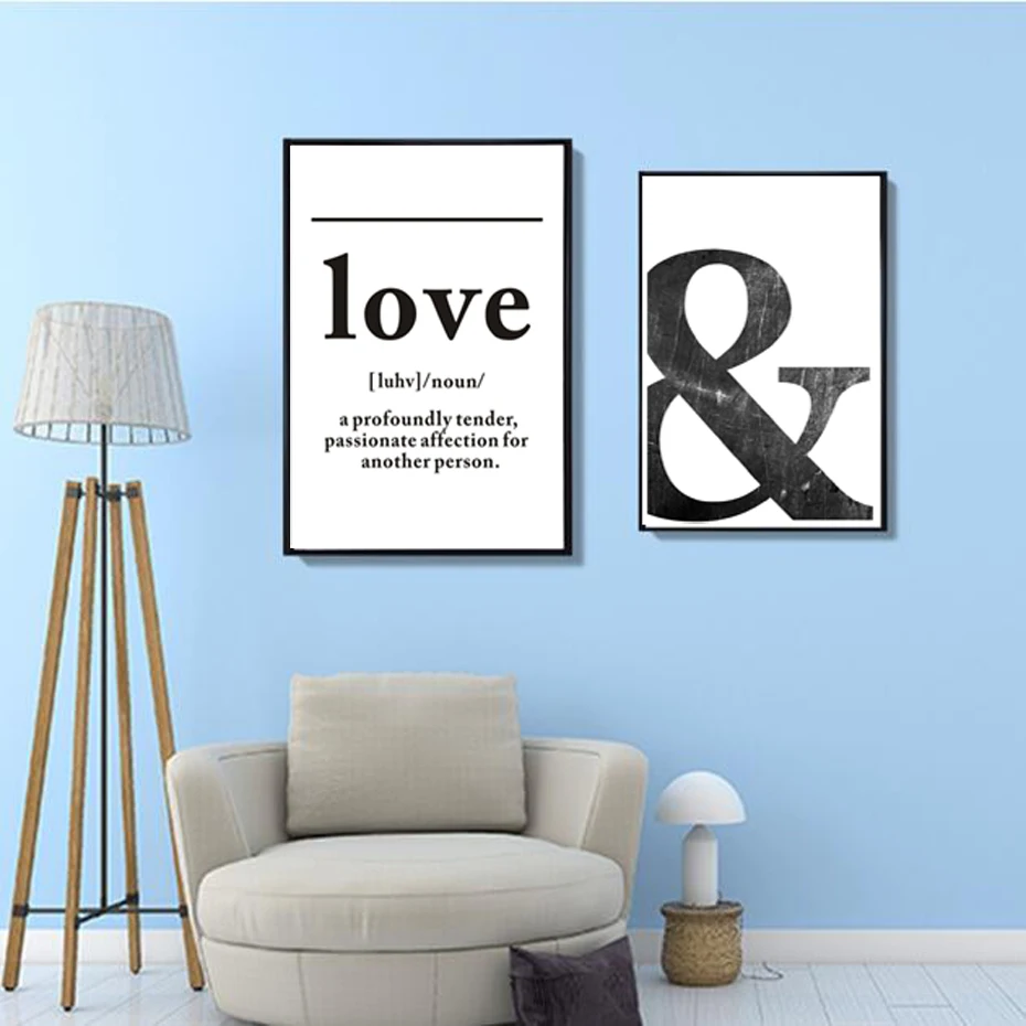 

LOVE Definition Wall Art Canvas Painting Black White Poster Print Nordic Scandinavian Pictures for Bedroom Home Decor