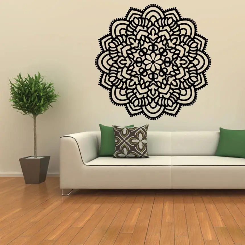 Mandala Flower Indian Bedroom Wall Decal Art Stickers Mural Home Vinyl ...