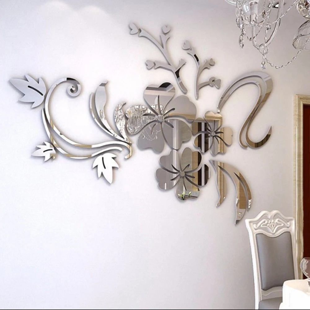 Новый Цветочный Узор Акриловые Стикеры Home Decor 3D настенные Книги по искусству DIY