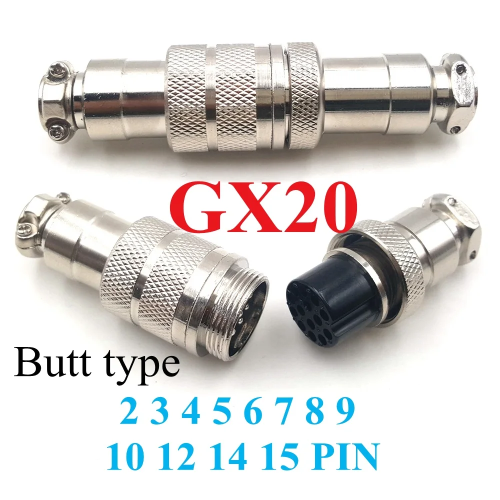 Docking Aviation Plug+Socket Connector GX20-2P/3P/4P/5P/6P/7P/8P/9P/10P/12P 