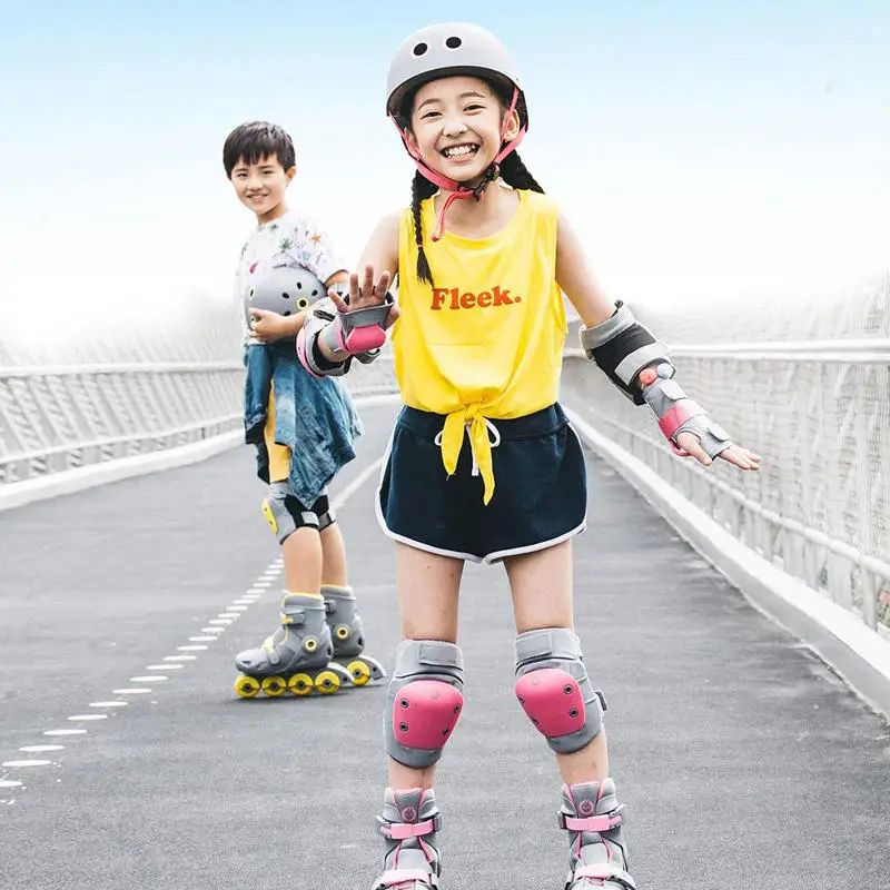 Xiaomi mijia Xiaoxun Регулируемый Детский велосипедный шлем велосипедный спорт Наколенники Локоть Колено запястье Защитное снаряжение 60