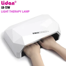 Лидан 72 Вт УФ привело гвоздь светильники Luz Солнечный гель для ногтей, фрезер лампе УФ гели для ногтей УФ-гель лампа светодиодная лампа для сушки ногтей УФ-лампа