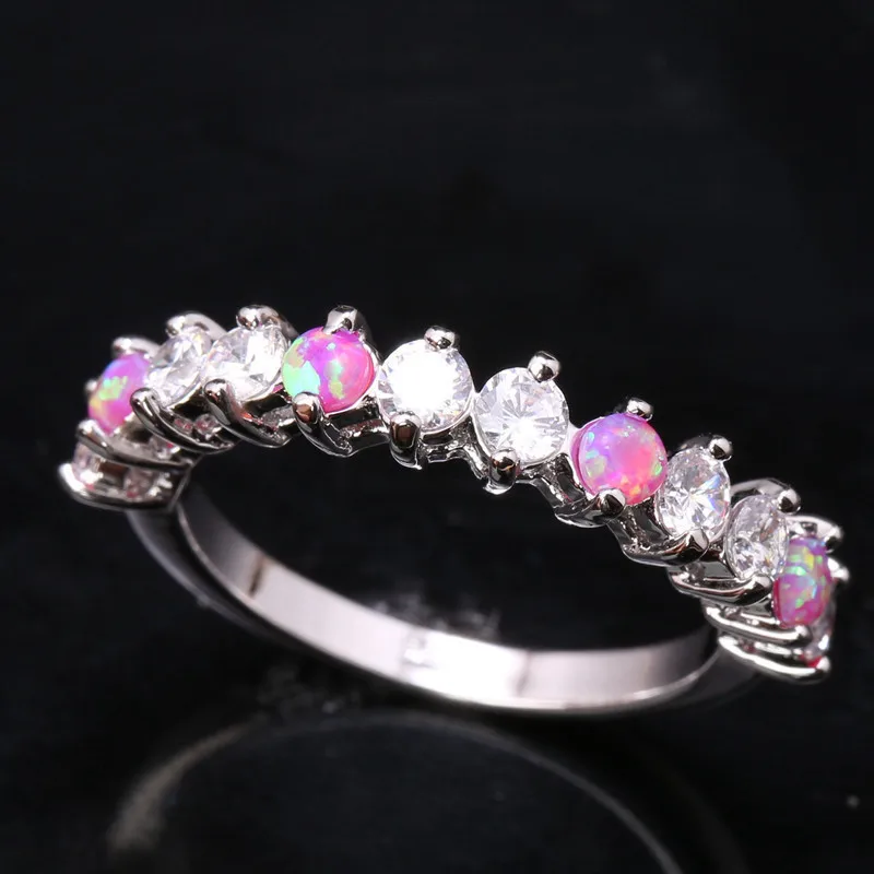 Buy Stunning Stylish Wedding Ring Pink Fire Opal 925