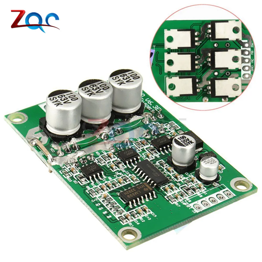 DC 12V 36V 500W PWM Brushless Motor Controller Hall Motor Balancing