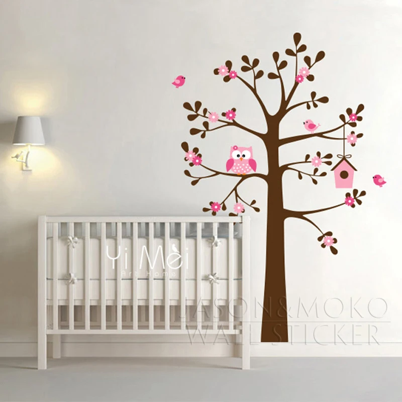 

Flower Bird Owl Tree Vinyl Mural Wallpaper Decal Wall Stickers Home Decor Kids Room Nursery Home 125x180cm Christmas Decoration