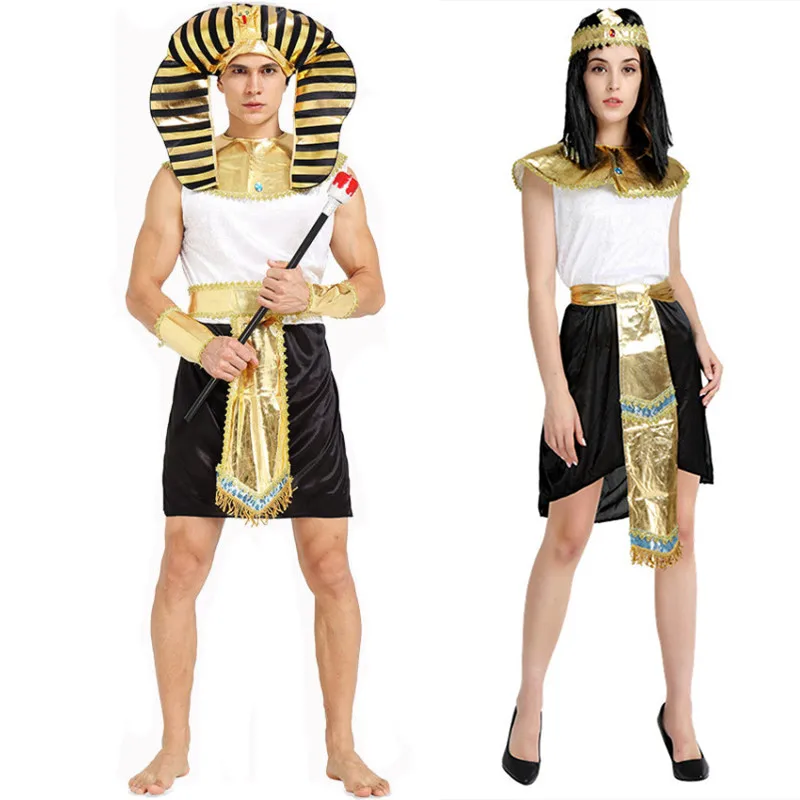 

Halloween Egypt Costume Pharaoh Cleopatra Cosplay Costumes Exotic Sexy Women Men Stage Couples Costumes