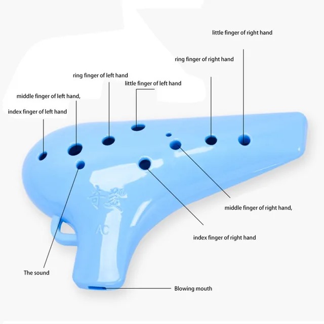 12 Hole Ocarina C Key Alto Flute-Ocarina Resin Material Flute Professional Musical Instruments Flauta For Music Lovers Pink Blue