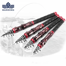 

Handing 1.5m 1.8m 2.1m 2.4m telescopic sea Fishing Rod High Carbon fiber rod Super Hard Fishing pole with full metal reel seat