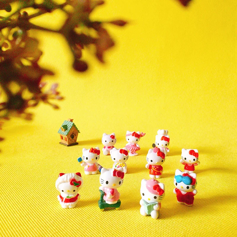 free shipping~10 pcs/kitty cat/miniatures/lovely cute/fairy garden gnome/moss terrarium decor/crafts/bonsai/doll house figurine