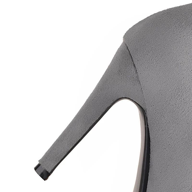 Sur Grande Stylets Hauts Cuissardes Taille Le Hiver Troupeau noir Sexy Genou Chaussures Kcenid Bottes Bout Femmes Zipper Talons rose gris Apricot Pointu WYa8fTxq