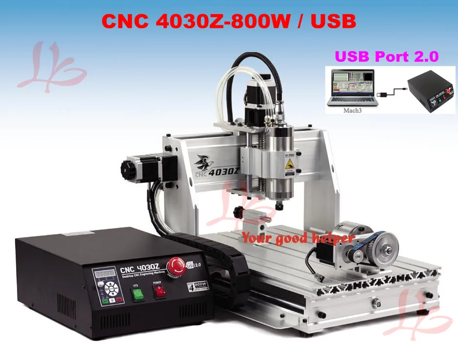 

CNC engraving machine 3040, 800w water cooled cnc cutting machine with rotary axis and usb port,No tax to Russia!