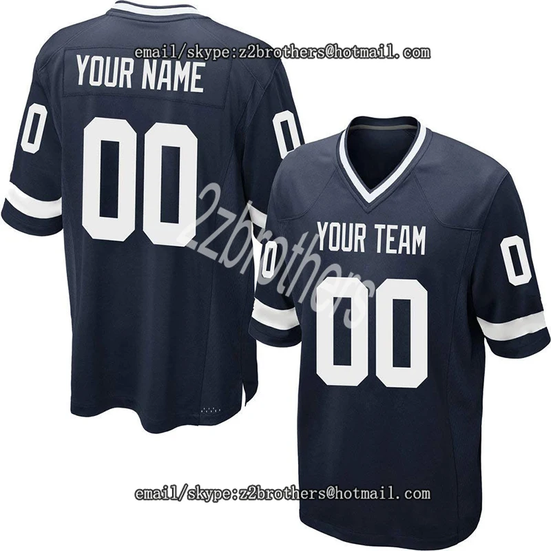 

Custom Navy Mesh Football Jersey Design Online Embroidered High School College Team Logo Name And Your Numbers for Men Women Kid