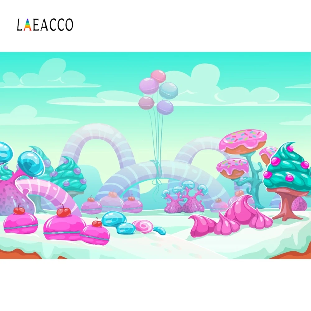 Laeacco Candy Cake Chocolate Watermelon Baby Dreamy Photography Backgrounds Customized Photographic Backdrops For Photo Studio