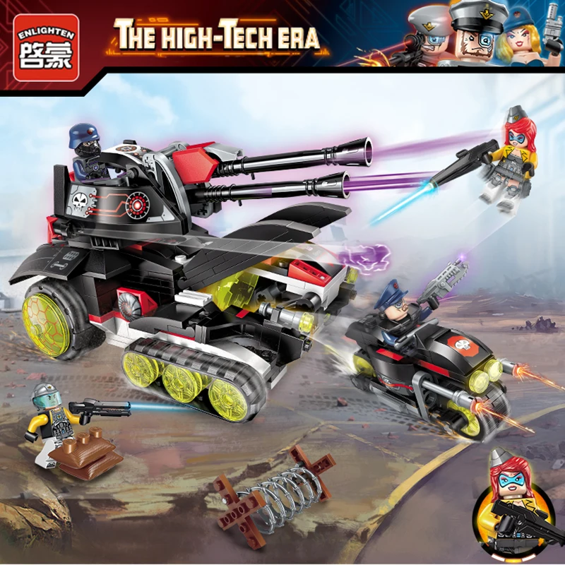 Enlighten High Tech Educational Building Block Children Gift laser radiation gun tank motorcycle Sticker Compatible Legoe | Игрушки и
