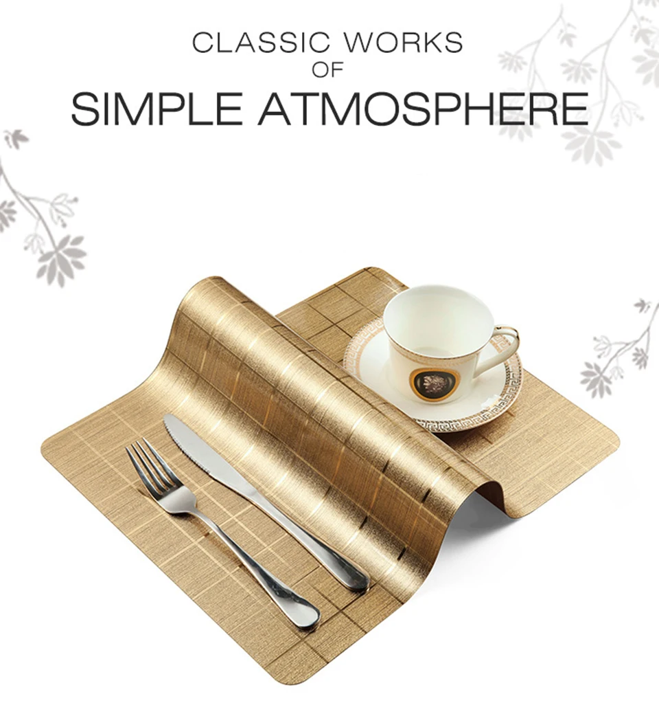 LIYIMENG 4Pcslot Dinner Placemat Lattice Satin Finish Pvc Table Mat Pads Coasters Waterproof Chicken Pad Slip-Resistant1