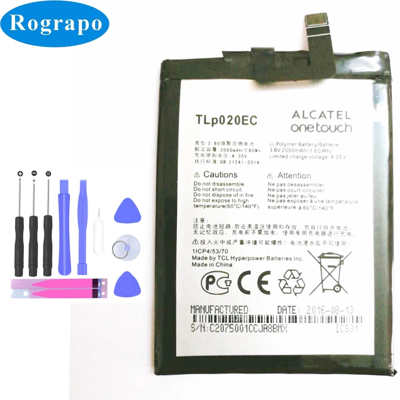 Сменный аккумулятор TLp020EC 2000 мАч для Alcatel One Touch POP UP 6044D мобильный телефон