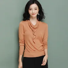 womens top Ice silk long sleeve Heap collar t shirt all match tee brown black Purple gray blue t shirt women bts womens top Ice silk long sleeve Heap collar t shirt all match tee brown black Purple gray blue t shirt women bts