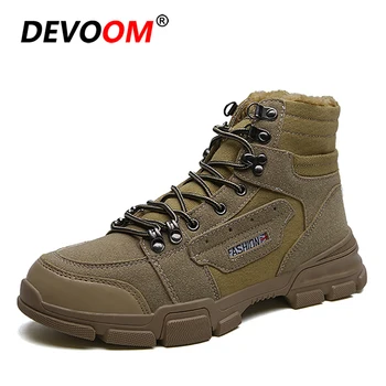 

Men Hiking Shoes Winter Outdoor Walking Jogging Shoes Mountain High Top Camping Warm Shoes With Fur Trekking Trend Snow Boots