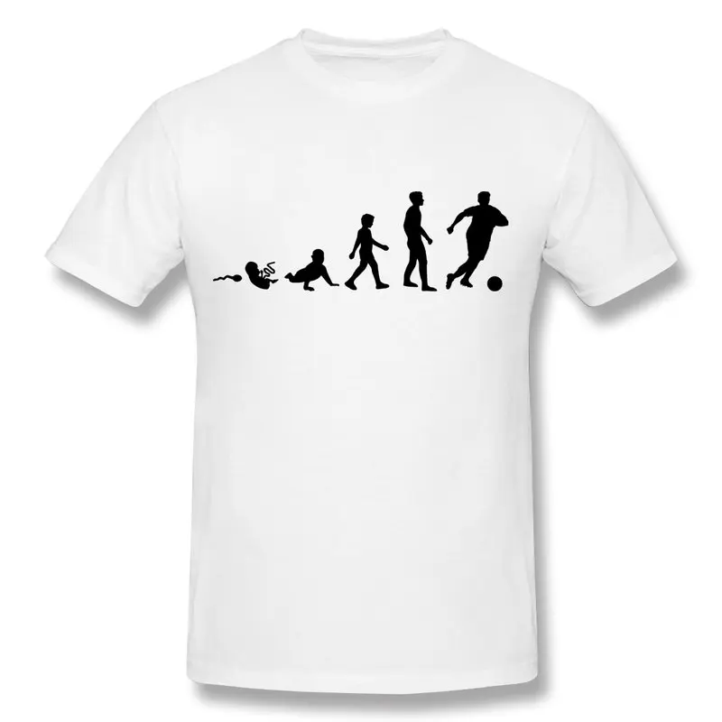 Round Neck Men's T Shirt Evolution Soccer Cool Logos T Shirts Manin T