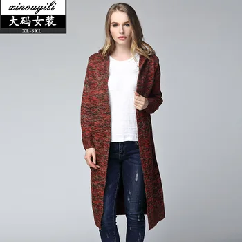 

2016 Autumn new plus size hoody jackets women long sleeve hooded thick long open woollen jackets