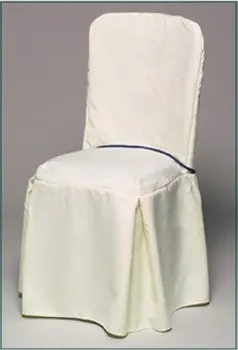 

Standard Square Top Banquet Poly Visa Chair Cover With 2 pleats on the Front