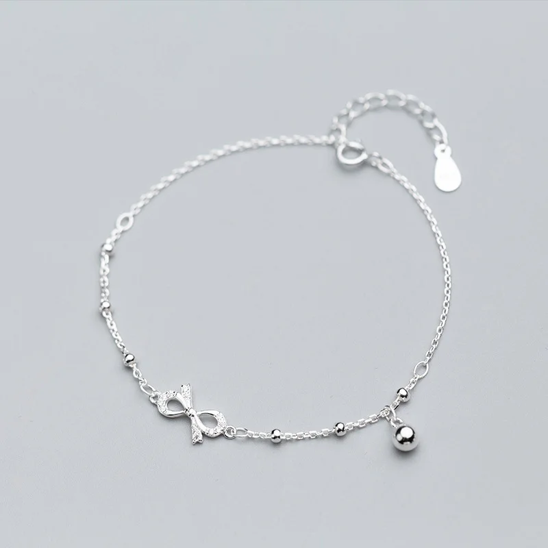 

La MaxZa 925 Sterling Silver Jewelry Bead Bow Butterfly Charm Bracelets For Women Trendy Girls Silver 925 Bracelet Woman