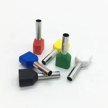 

1000pcs/pack TE1508 2 X 16 AWG Twin & Dual Entry Wire & Bootlace Ferrules For 2 X 1.5mm2, 10.0mm Copper Length