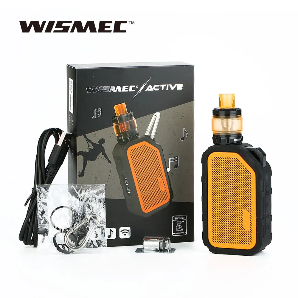 

Original Wismec Active Bluetooth Music TC Kit 2100mAh Built In Battery 4.5ml AMOR NS Plus Tank WS04 & 1.3ohm Coil Ecig Vape Kit