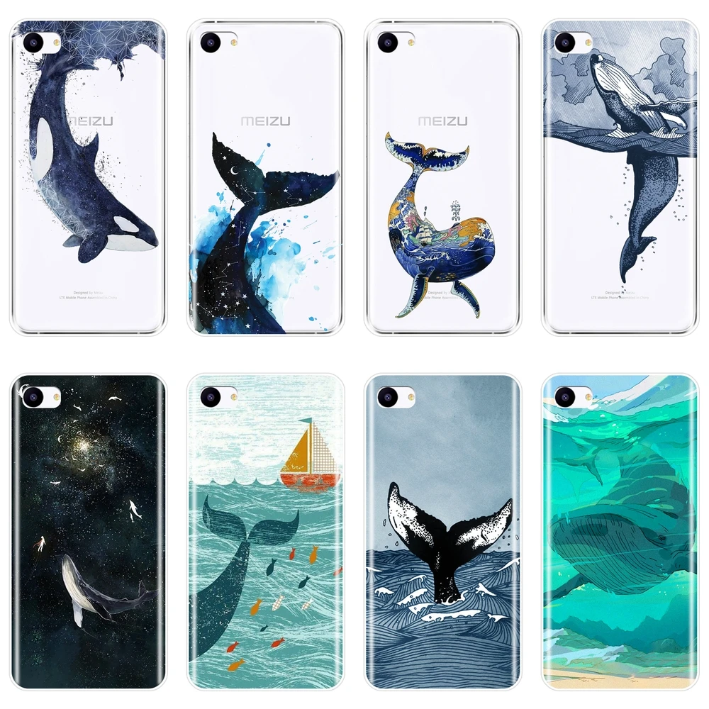 

Back Cover For Meizu Pro 6 7 Plus U10 U20 Whale Fish Wave Ocean Sea Silicone Soft Phone Case For Meizu 15 Lite 16 Plus 16th 16x