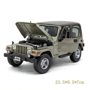 

1/18 Scale Car Model Toys Jeep Wrangler Khaki Diecast Roadster Car Vehicle New Style Best Christmas Gifts Coll