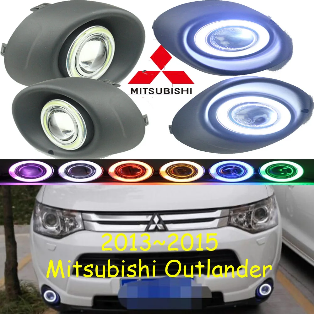 

car bumper headlight for Mitsubishi Outlander fog projector lens light 2013~2015y car accessories CCFLoutlander headlamp